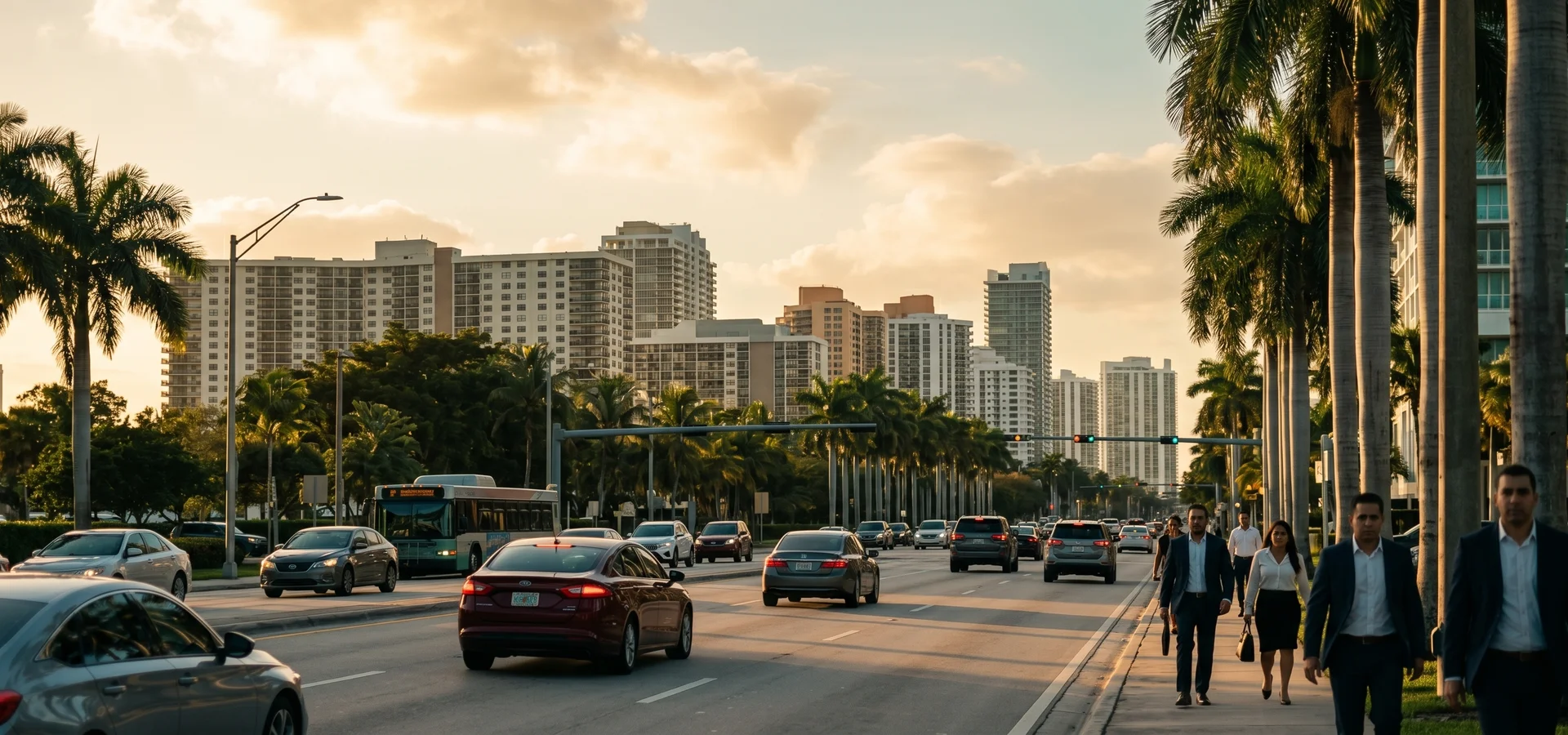 Blue-hour Miami cityscape used as the backdrop for the resources consultation call to action.