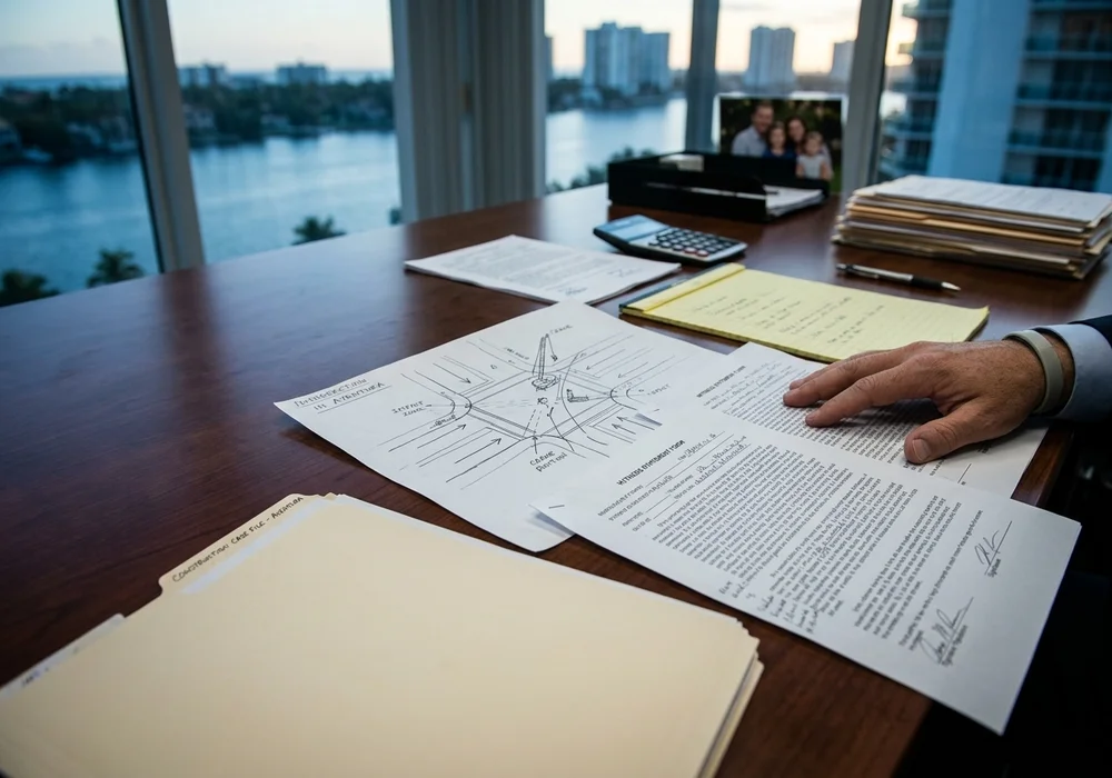 Editorial photograph of Key Biscayne at golden hour, conveying the local context for premises liability lawyer representation.