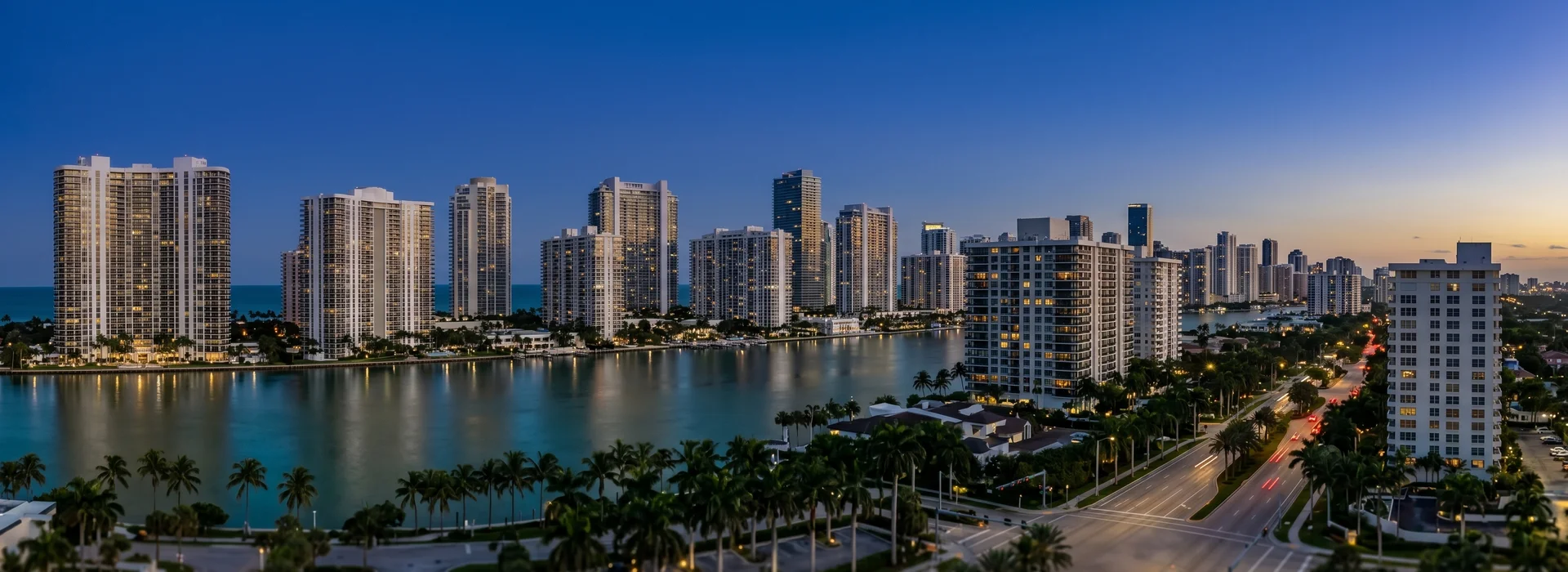 Blue-hour photograph of Kendall used as the backdrop for the premises liability lawyer consultation call to action.